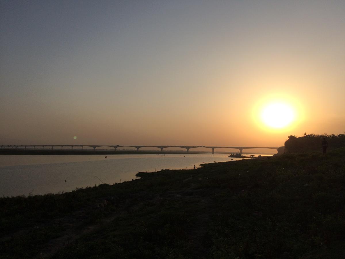 Sunset over the Ganga at Vikramshila Setu, Bhagalpur