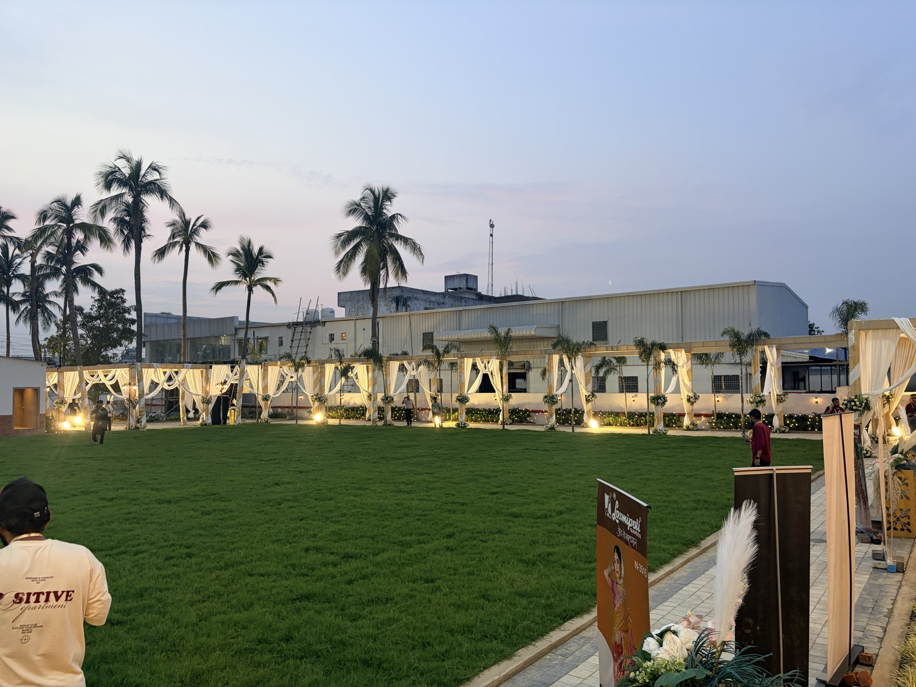 The Chinmaye Grand — the lawns at dusk