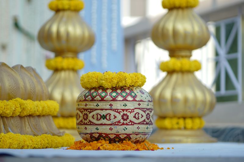 Gold Indian wedding decor
